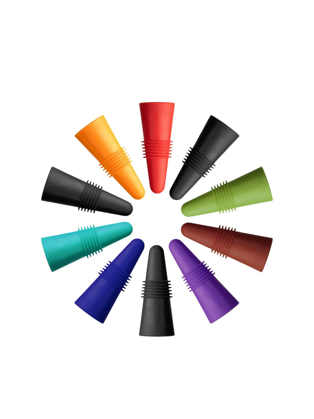 

P-Plus International Yellow & Black 10 Pieces Silicone Bottle Stoppers