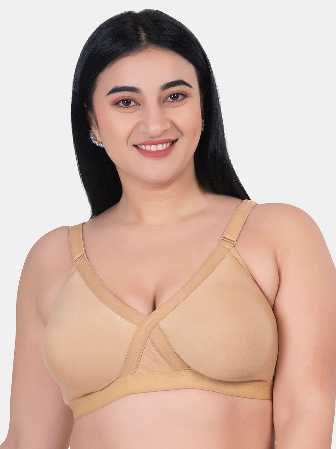 

KOMLI Plus Size Non Padded Cotton T-shirt Bra K-D986-FWN-1PC_JA0324, Beige