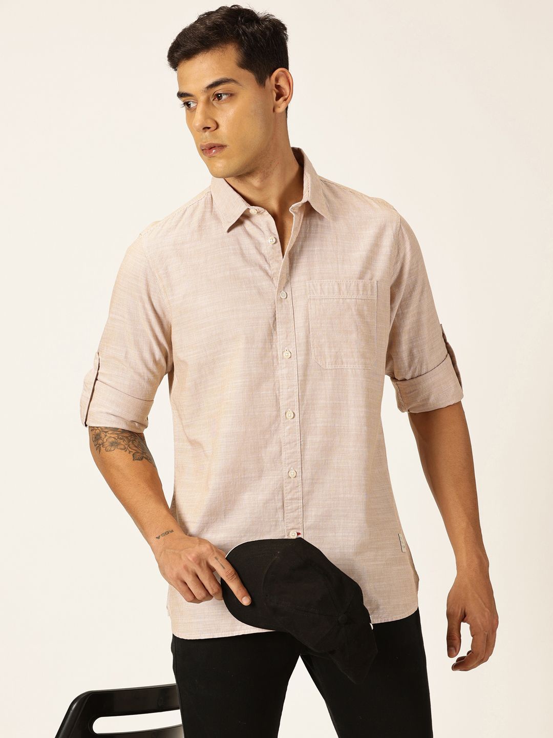 

Thomas Scott Smart Opaque Cotton Casual Shirt, Brown