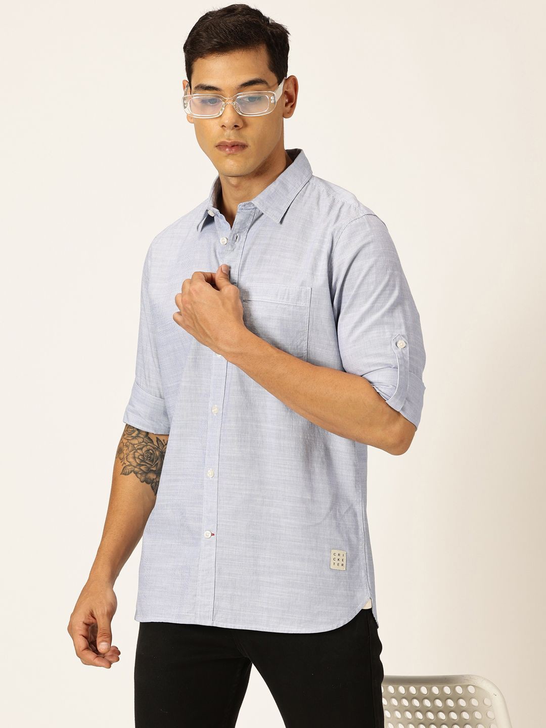 

Thomas Scott Smart Opaque Striped Cotton Casual Shirt, Blue