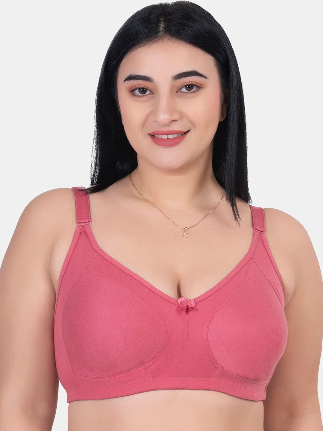 

KOMLI Plus Size Non Padded Minimizer Cotton Bra K-D987-PLM-1PC_JA0524, Pink