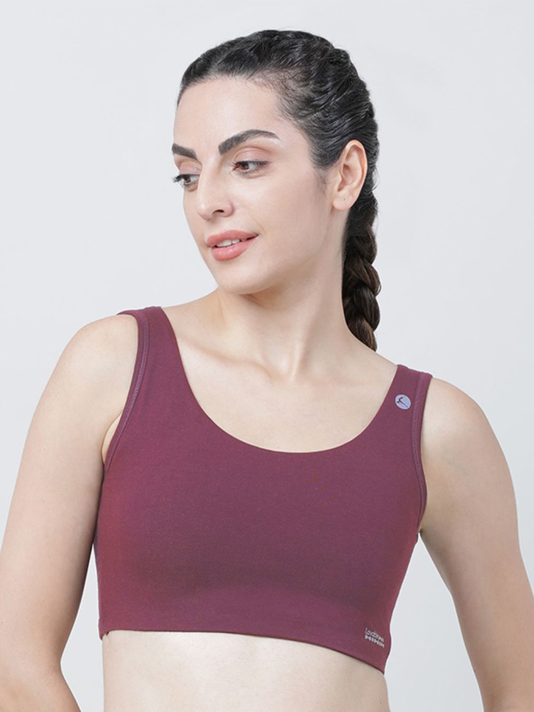 

Lovable Sport Full Coverage Removable Padding Cotton Workout Bra, Burgundy