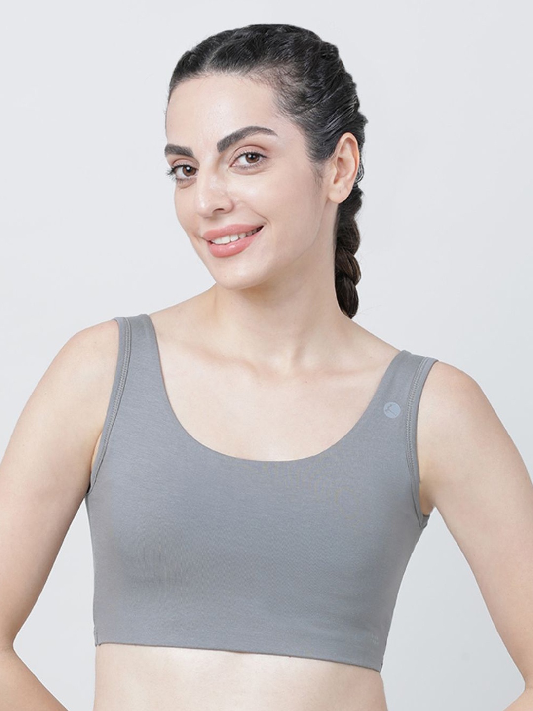 

Lovable Sport Full Coverage Removable Padding Cotton Workout Bra, Grey