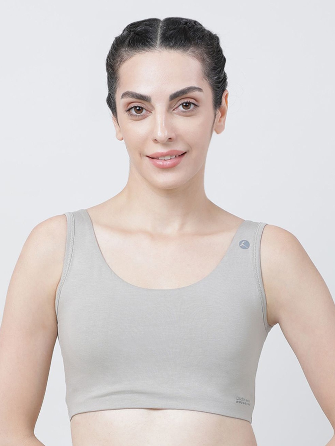 

Lovable Sport Bra Full Coverage Removable Padding Cotton Workout Bra, Beige