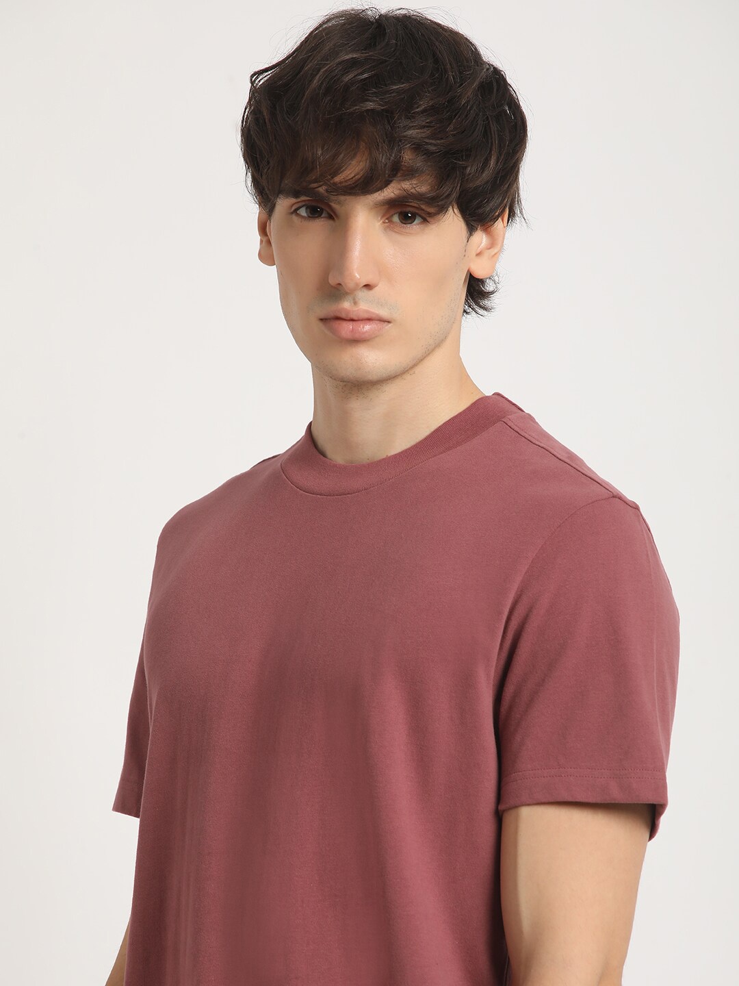 

THE BEAR HOUSE Round Neck Pure Cotton Relaxed Fit T-shirt, Pink