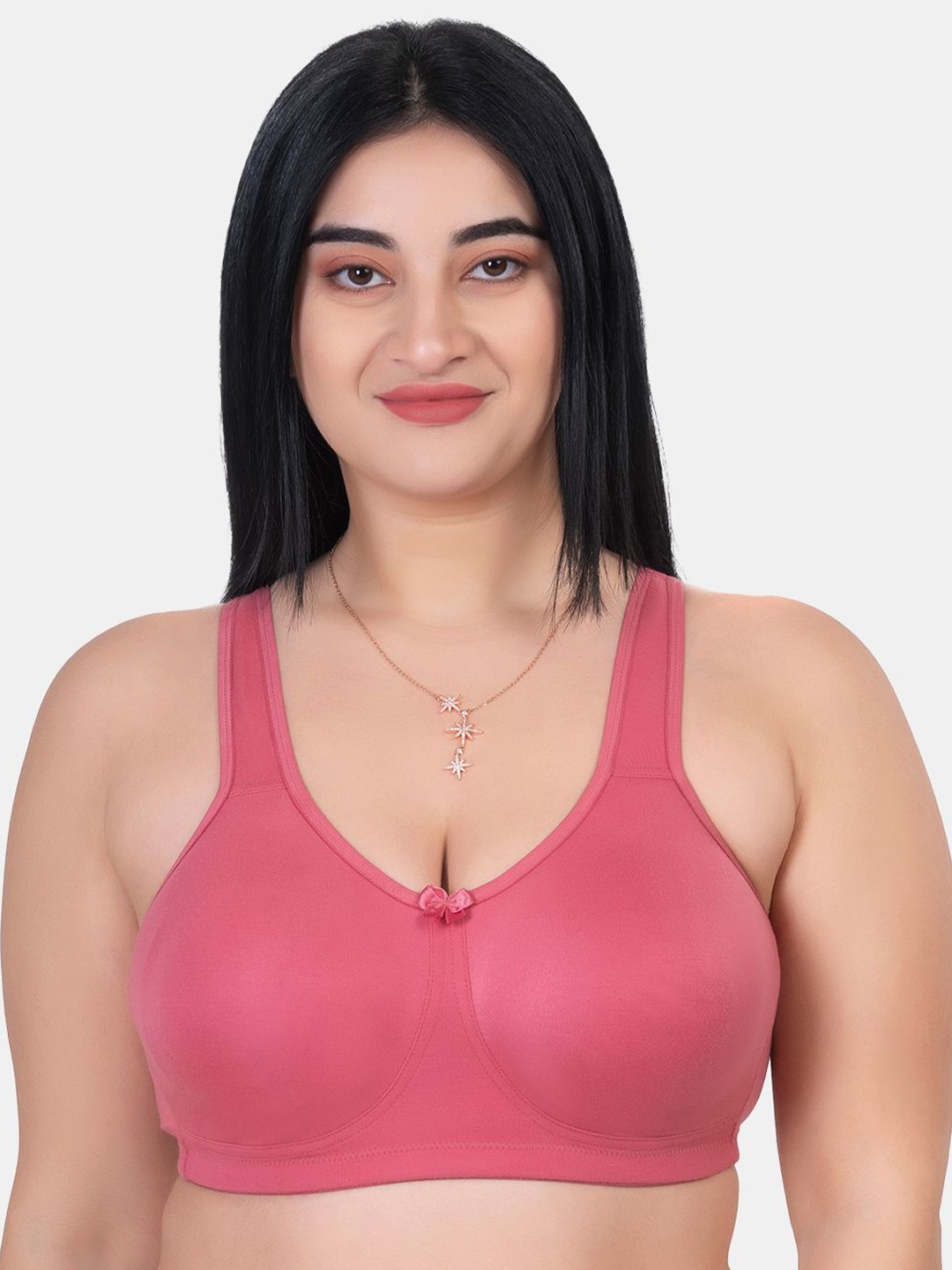

KOMLI Plus Size Non Padded Cotton T-shirt Bra K-D988-PLM-1PC_JA0524, Pink