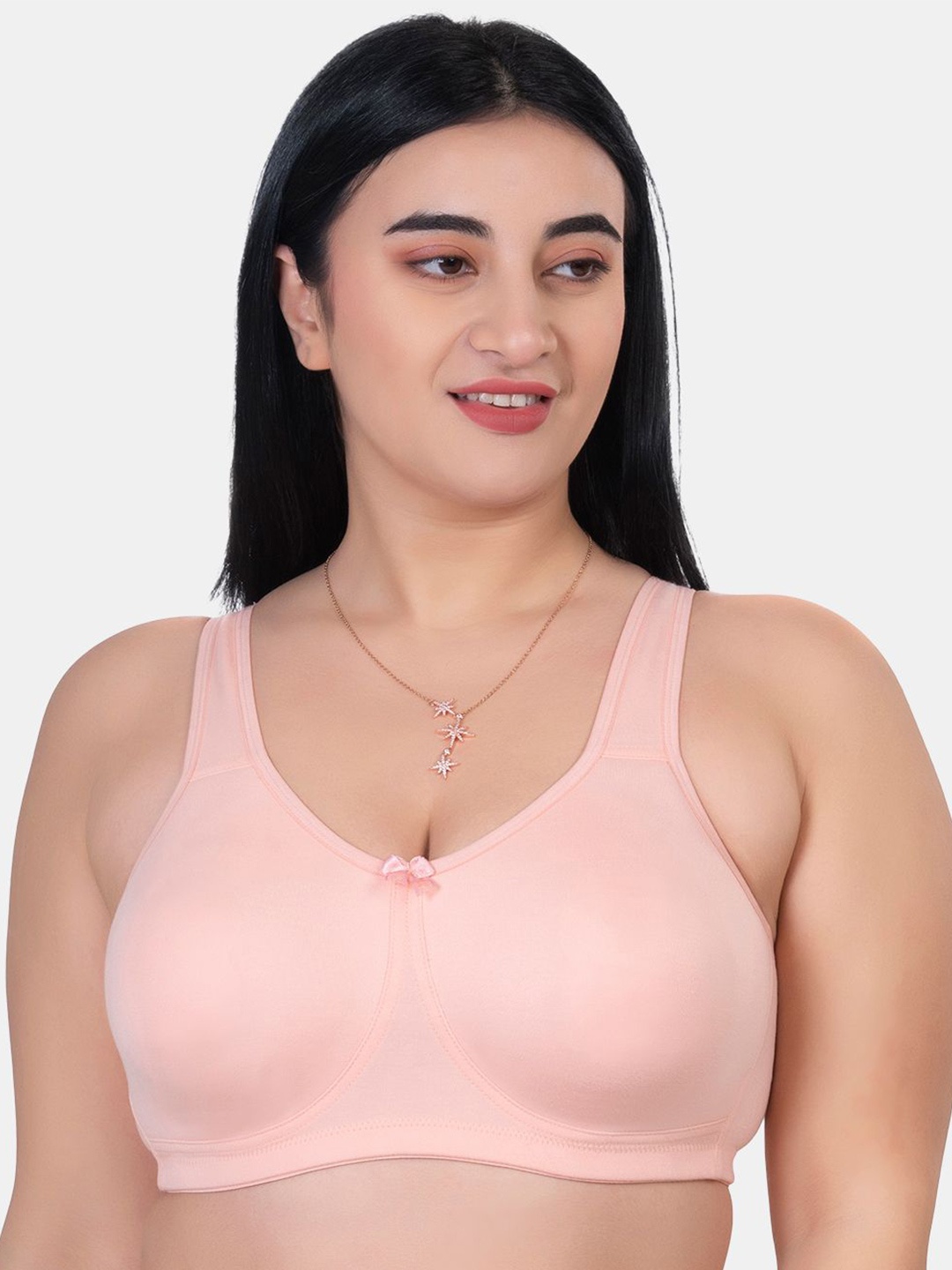 

KOMLI Plus Size Non Padded T-shirt Cotton Bra K-D988-PCH-1PC_JA0524, Peach