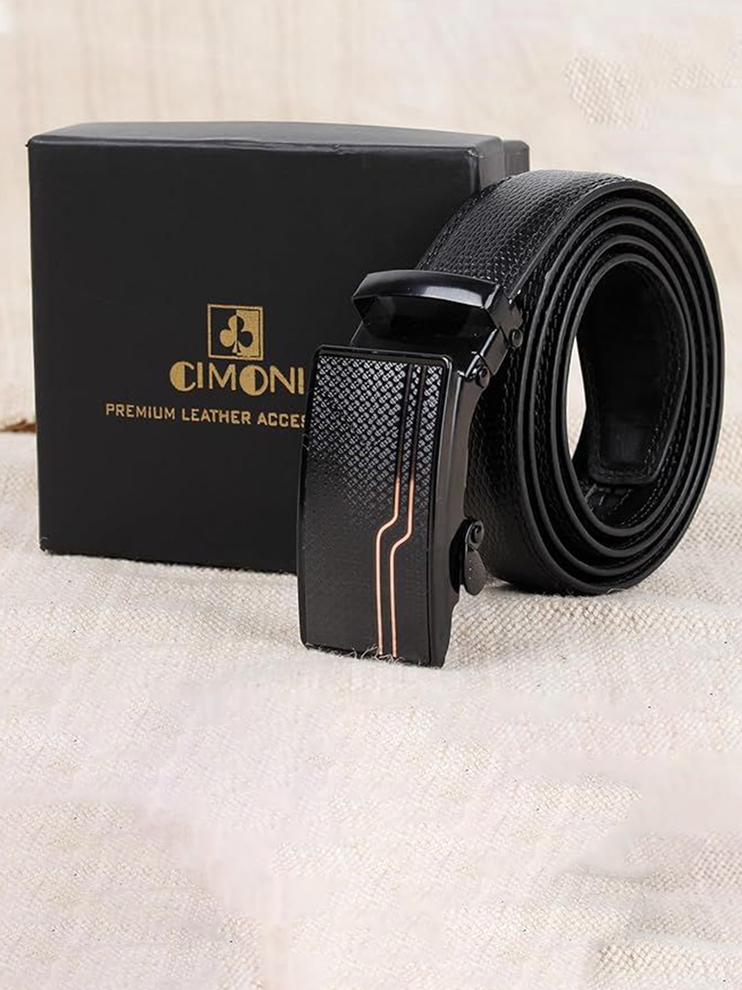 

CIMONI Men Formal Solid Belt, Black