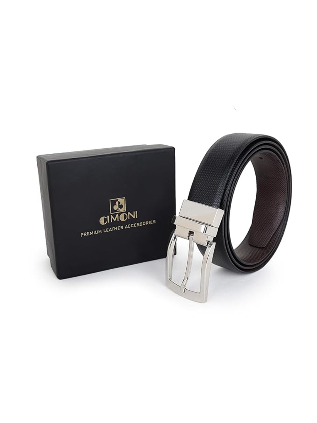 

CIMONI Men Reversible Formal Belt, Black