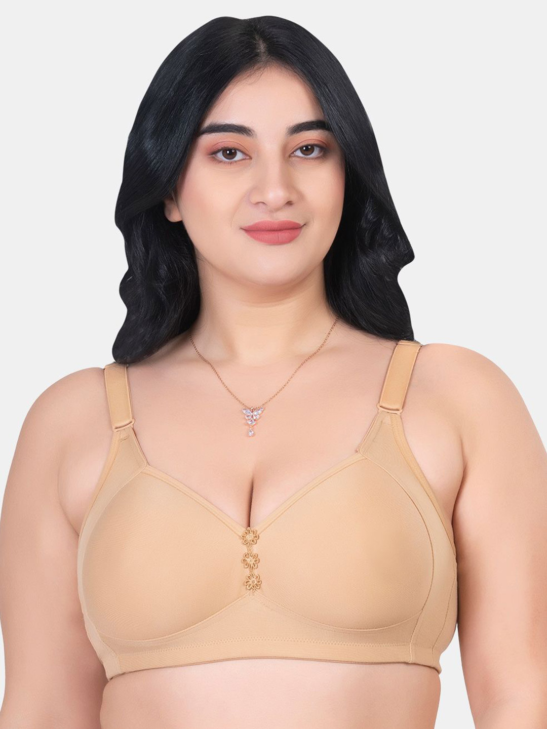 

KOMLI Plus Size Lightly Padded Cotton Minimizer Bra K-D911-FWN-1PC_JA0324, Beige
