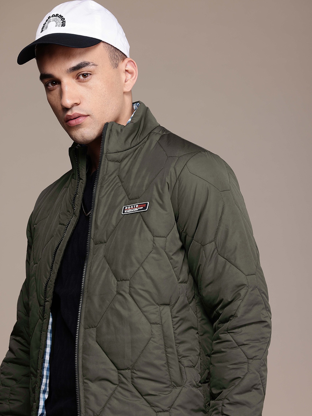 

The Roadster Life Co. Mock Collar Padded Jacket, Olive
