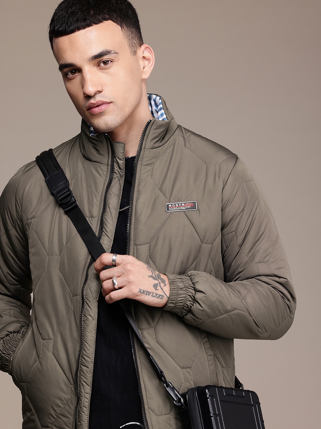 

The Roadster Life Co. Mock Collar Quilted Jacket, Grey