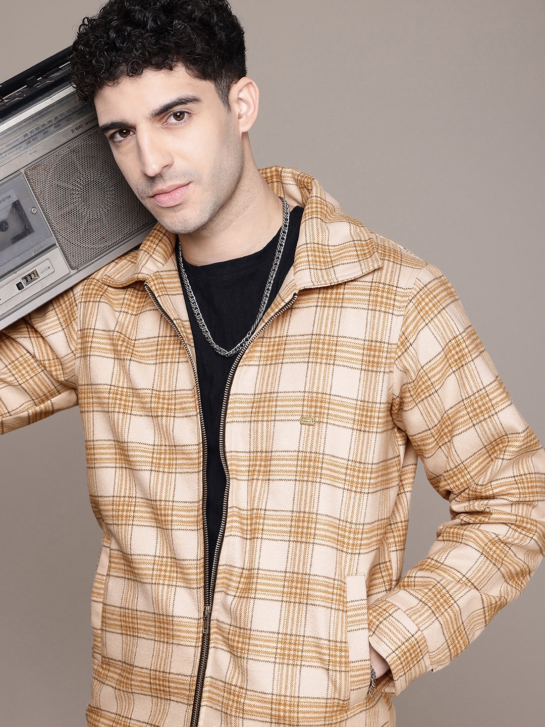

The Roadster Life Co. Checked Tailored Jacket, Beige