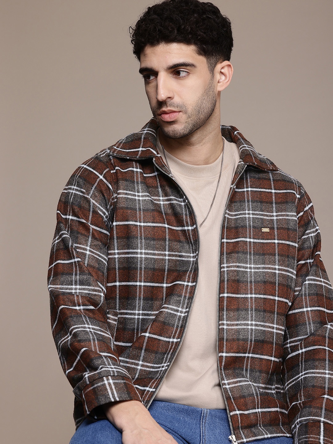 

The Roadster Life Co. Checked Tailored Jacket, Brown