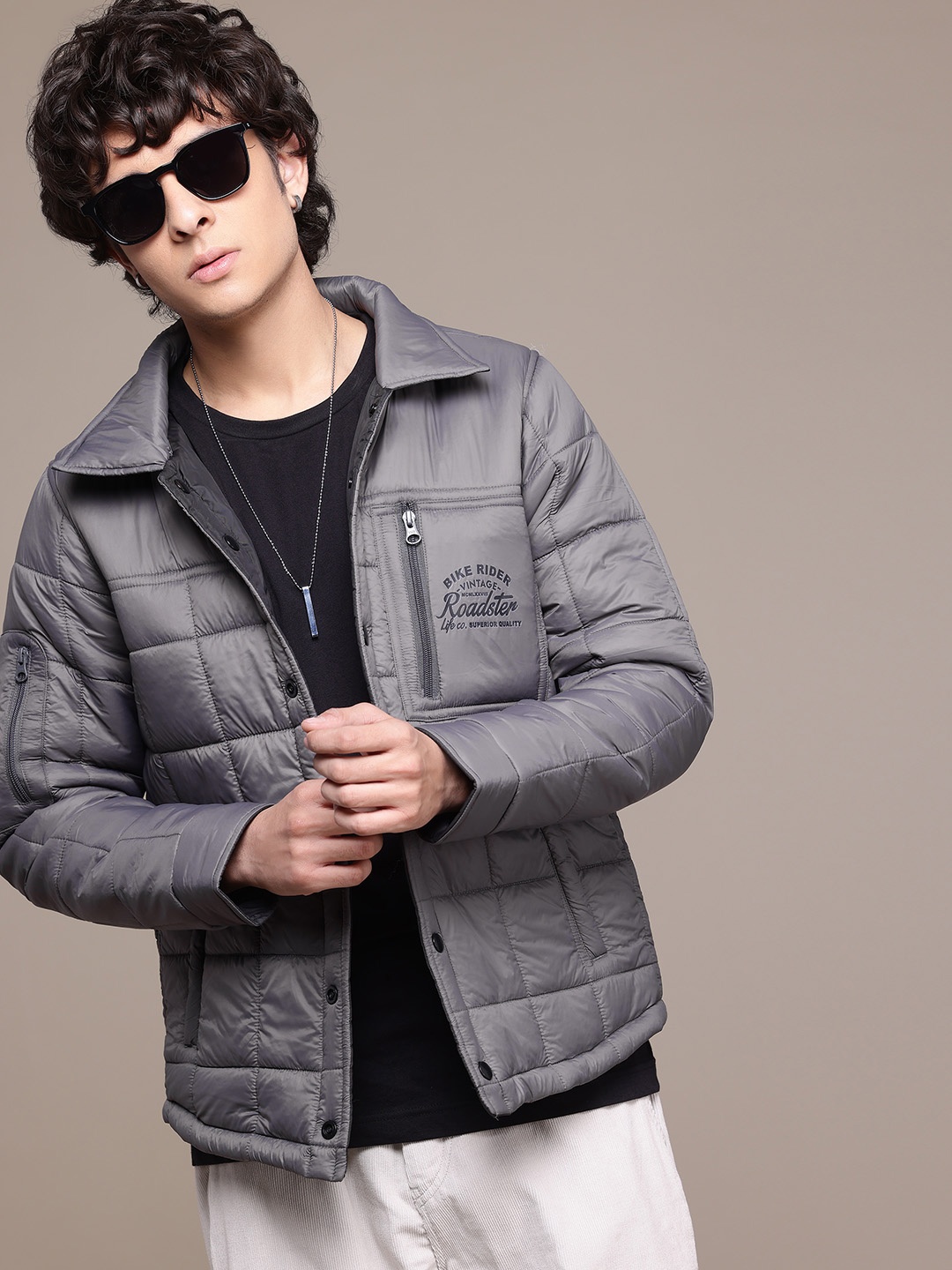 

The Roadster Lifestyle Co. Reversible Puffer Jacket, Grey