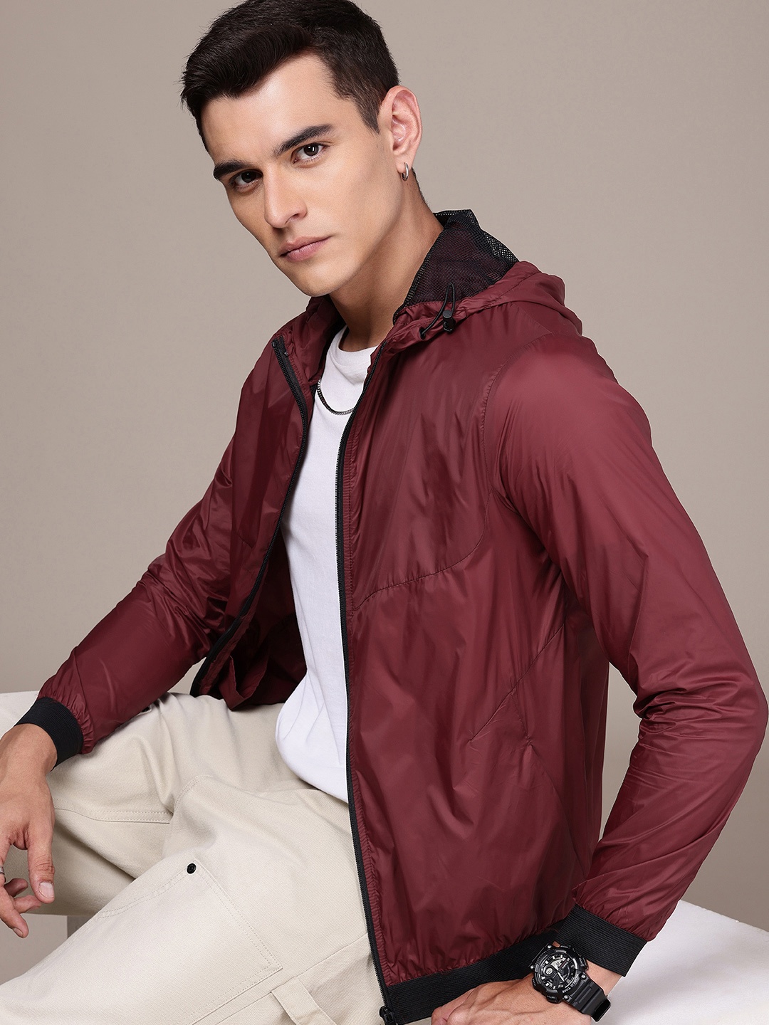 

The Roadster Life Co. Tailored Hooded Jacket, Maroon