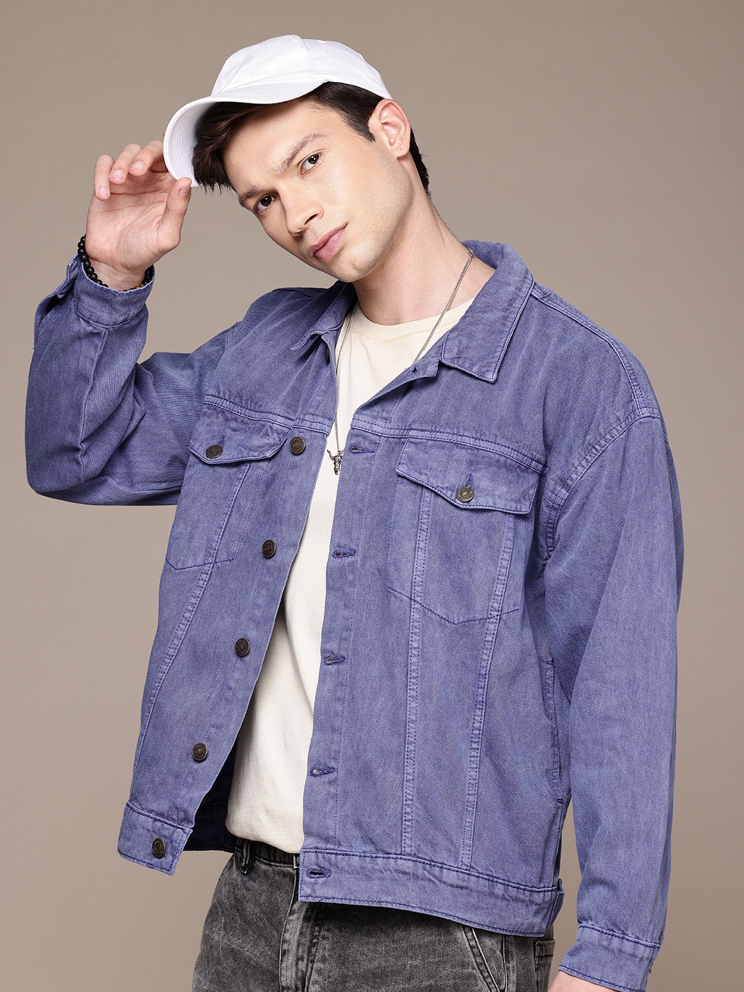 

The Roadster Life Co. Pure Cotton Relaxed Fit Denim Jacket, Blue