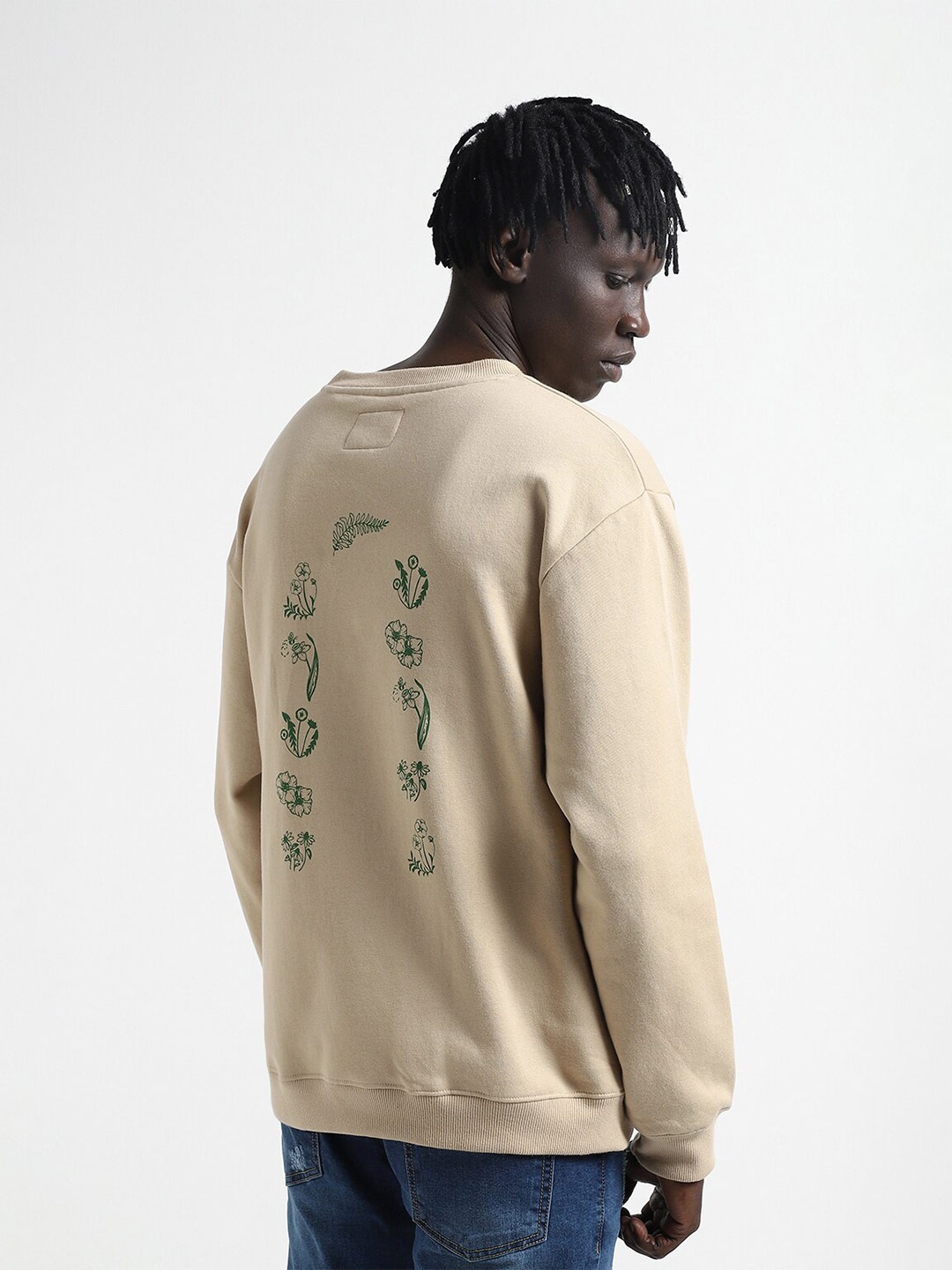 

BOYCOTT Floral Printed Pullover Sweatshirt, Beige