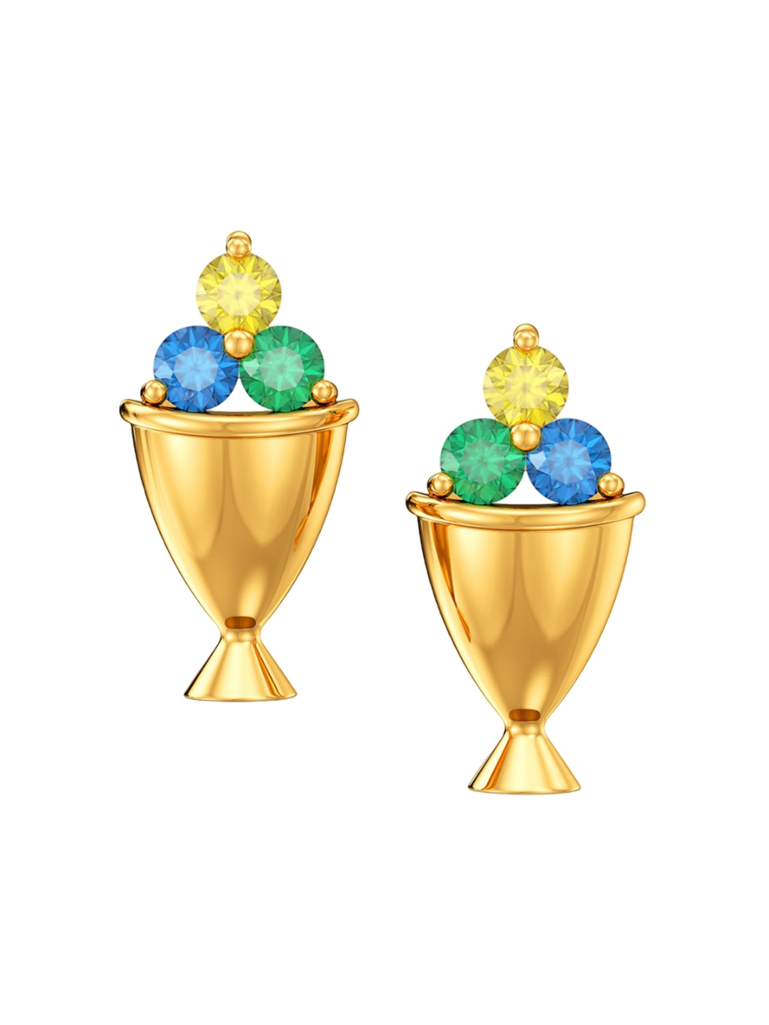 

Joyalukkas Women 22Kt Stone Studded Gold Earrings 1.97 gm