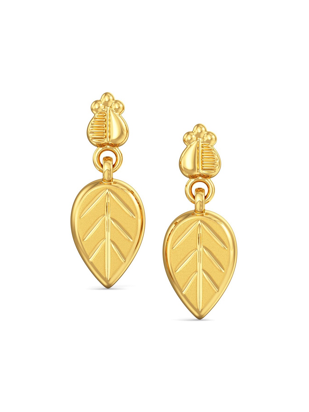 

Joyalukkas BIS Hallmark 22KT Gold Leaf Drop Stud Earrings 1.15 gm