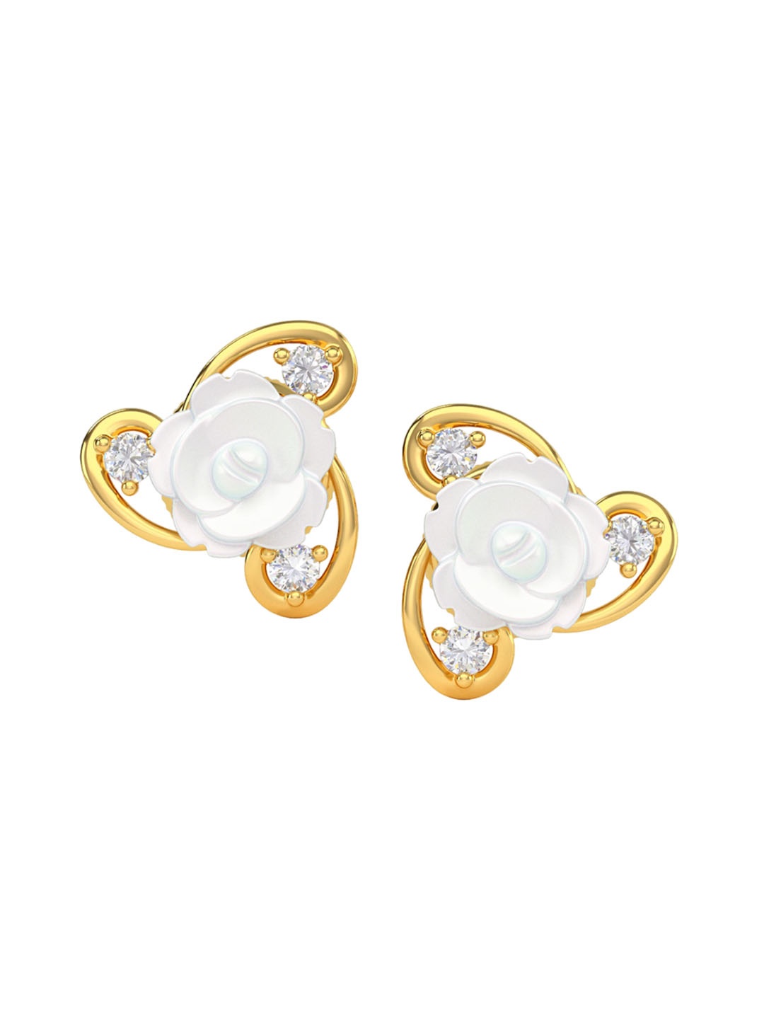 

Joyalukkas Girls 22KT Gold Gemstones Studed Earrings-3.02gm