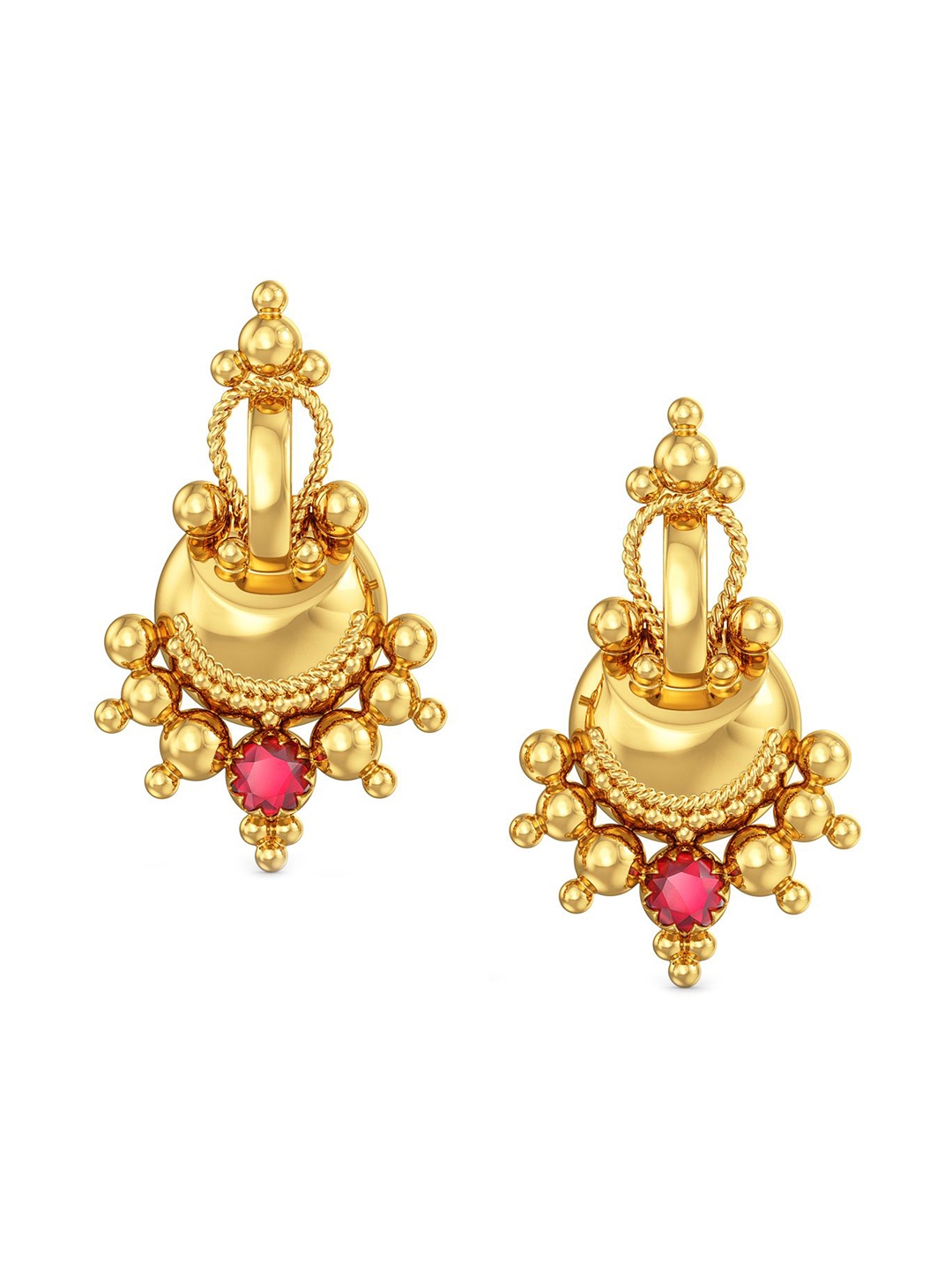 

Joyalukkas BIS Hallmark 22KT Ethnic Gold Stud Earrings 3.45 gm