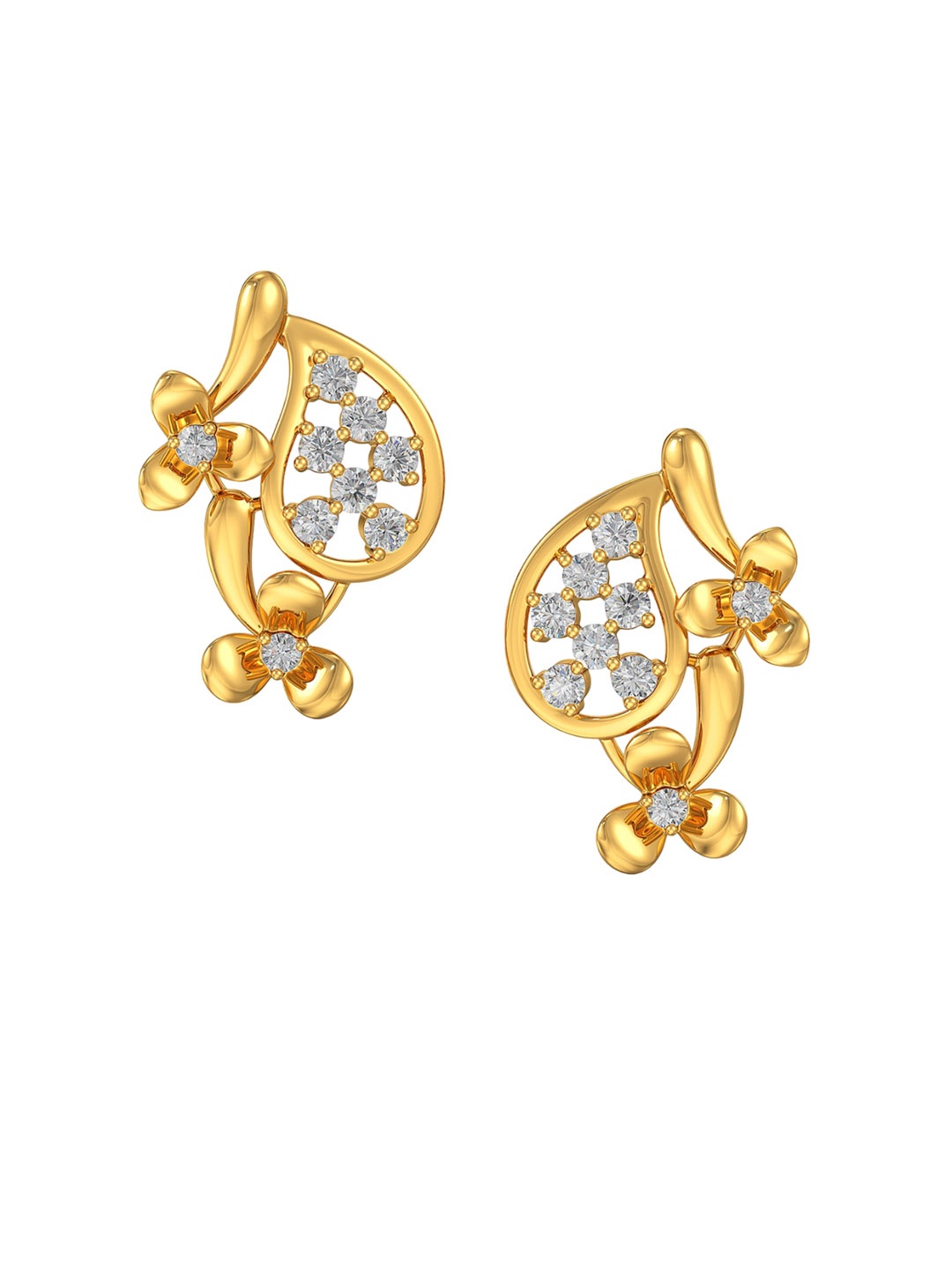 

Joyalukkas Girls 22KT Gold Gemstones Studded Earrings-3.15gm