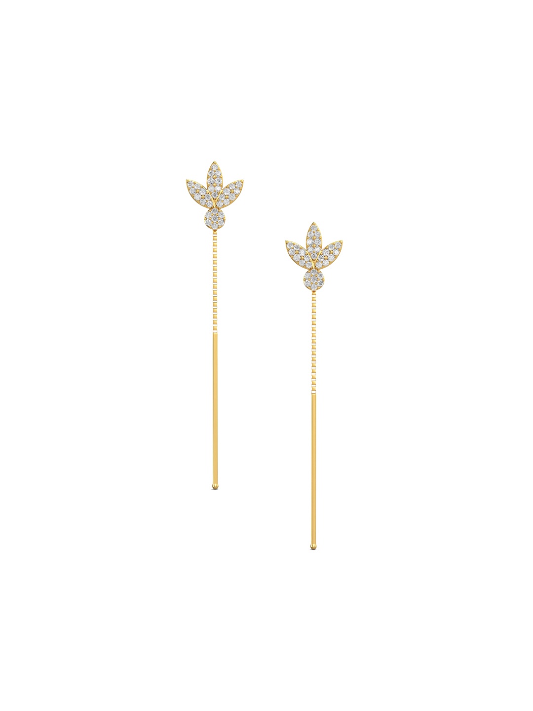 

Joyalukkas Girls 22KT Gold Gemstone Studded Threader Earrings- 1.7 gm