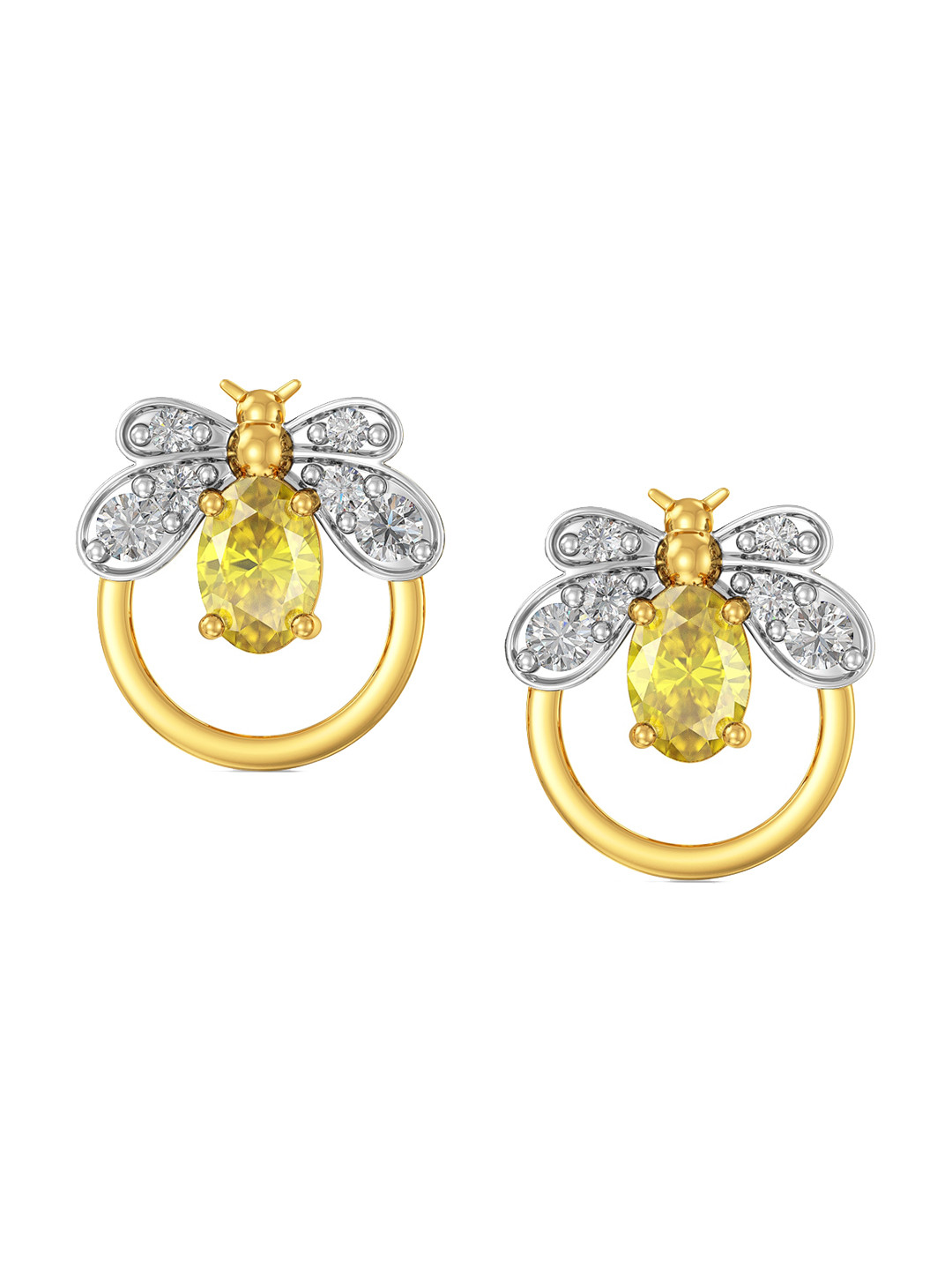 

Joyalukkas Women 22KT Gold Gem Stone Studded Earrings-2.21 gm