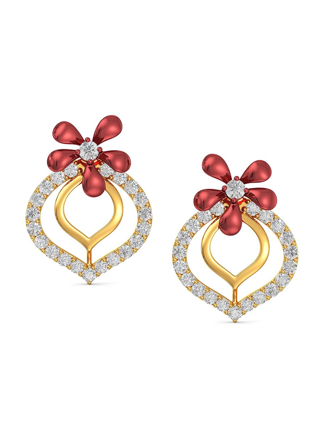 

Joyalukkas Girls 22KT Gold Gemstone Studded Earrings- 3.54 gm