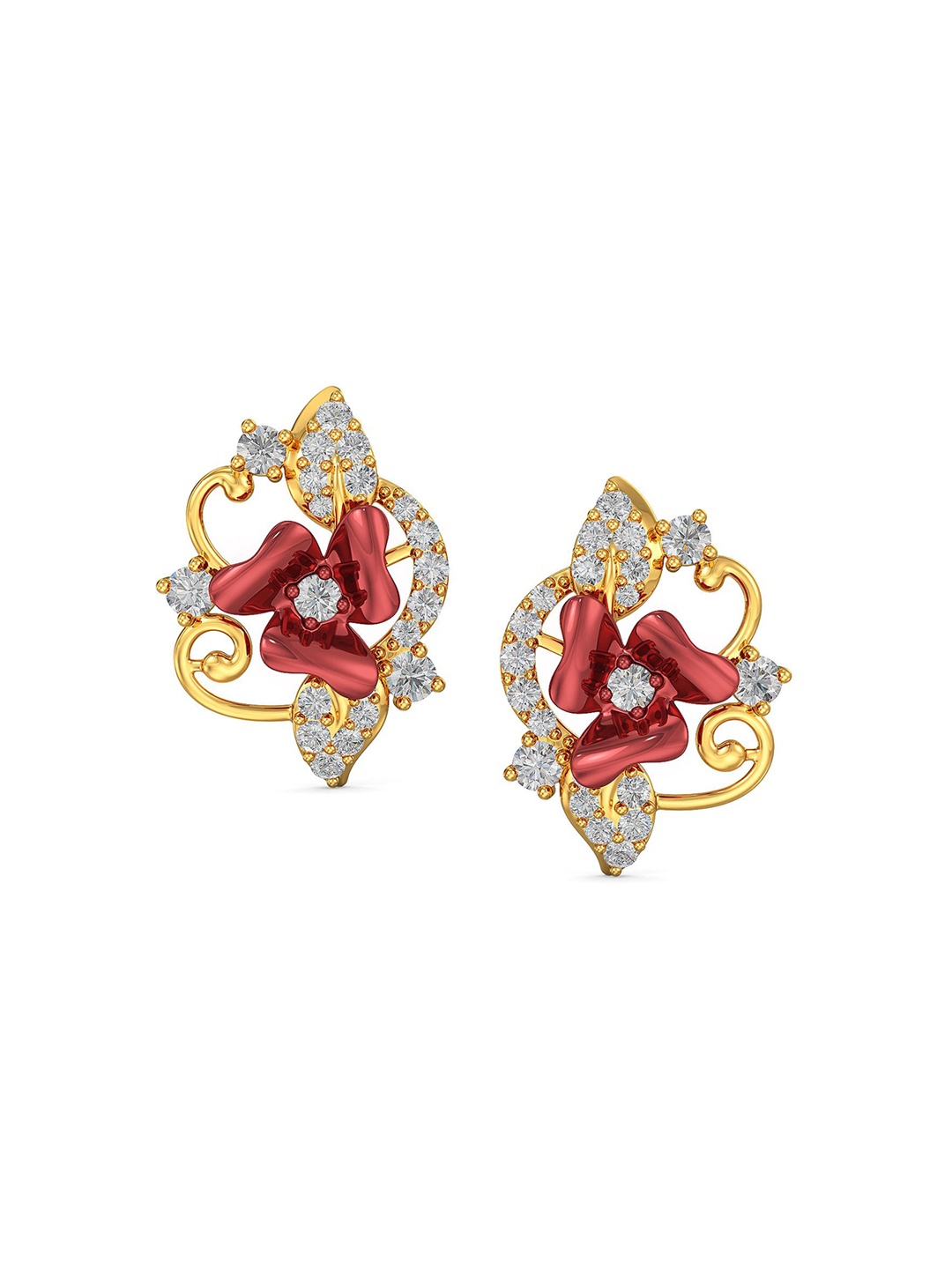 

Joyalukkas 22KT Gold Gem Stone Studded Earrings 3.41 gm