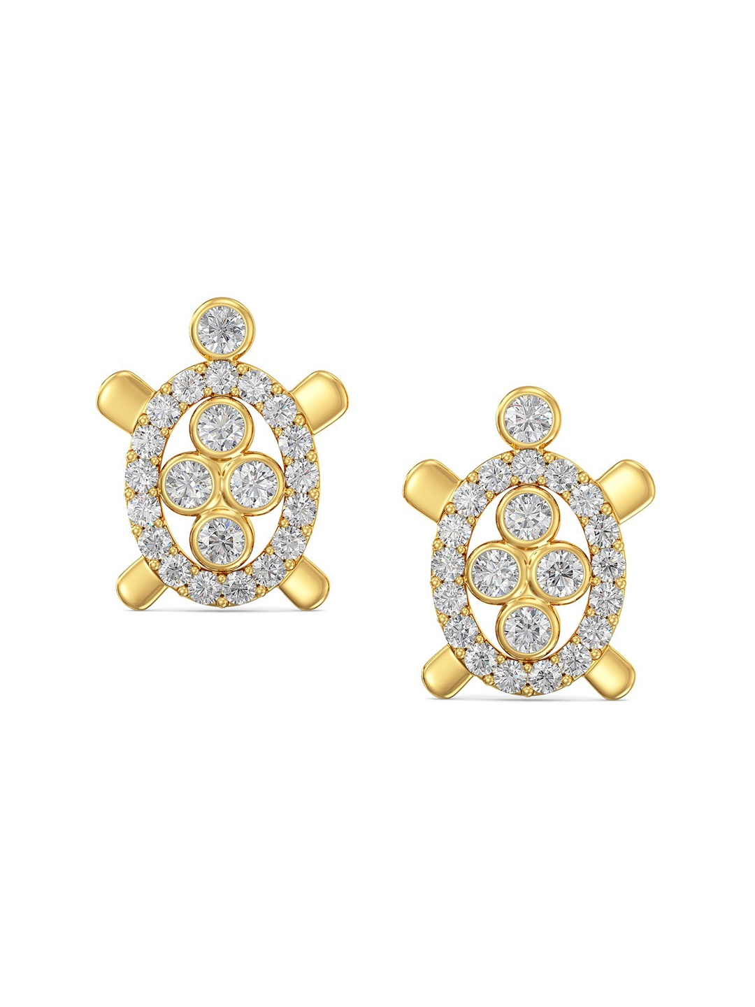 

Joyalukkas Women 22KT Gold Gem Stone Studded Earrings-1.89 gm