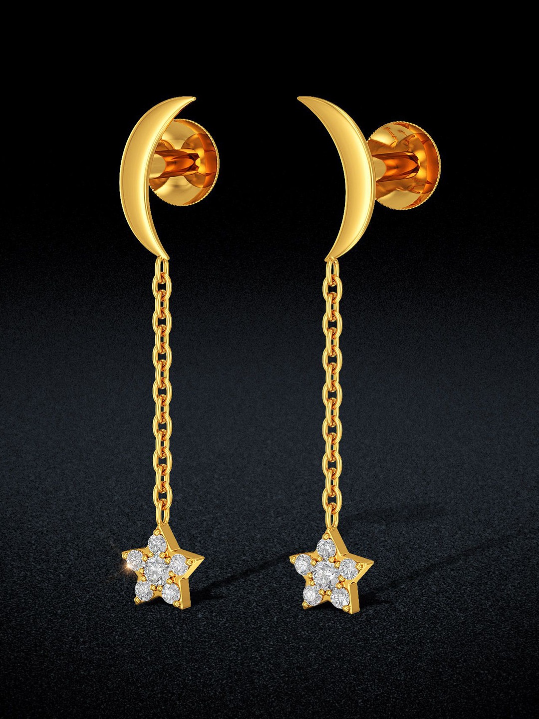 

Joyalukkas Women 22KT Gold Gem Stone Studded Earrings-1.83 gm