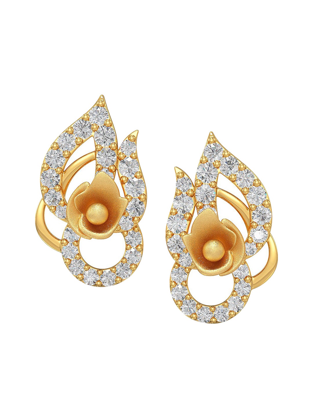 

Joyalukkas 22KT Gold Gem Stone Studded Earrings 3.4 gm