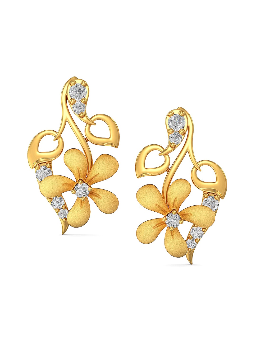 

Joyalukkas Girls 22KT Yellow Gold Gemstones Studded Earrings-3.29gm