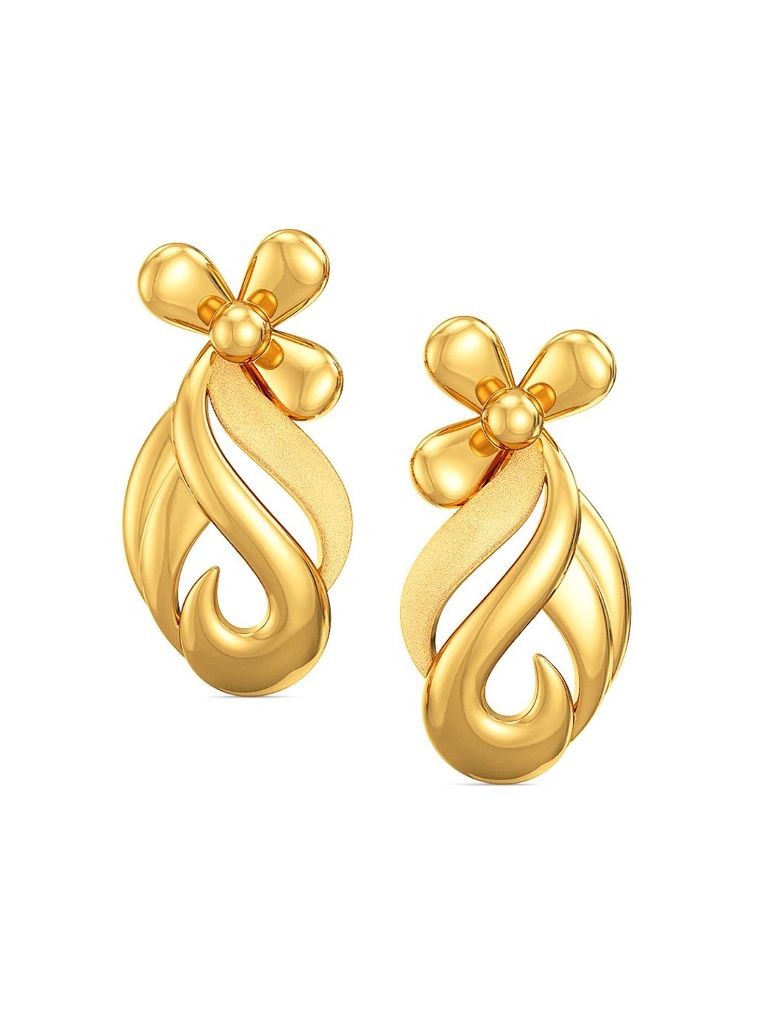 

Joyalukkas Women 22KT Gold Floral Stud Earrings -3.15 gm