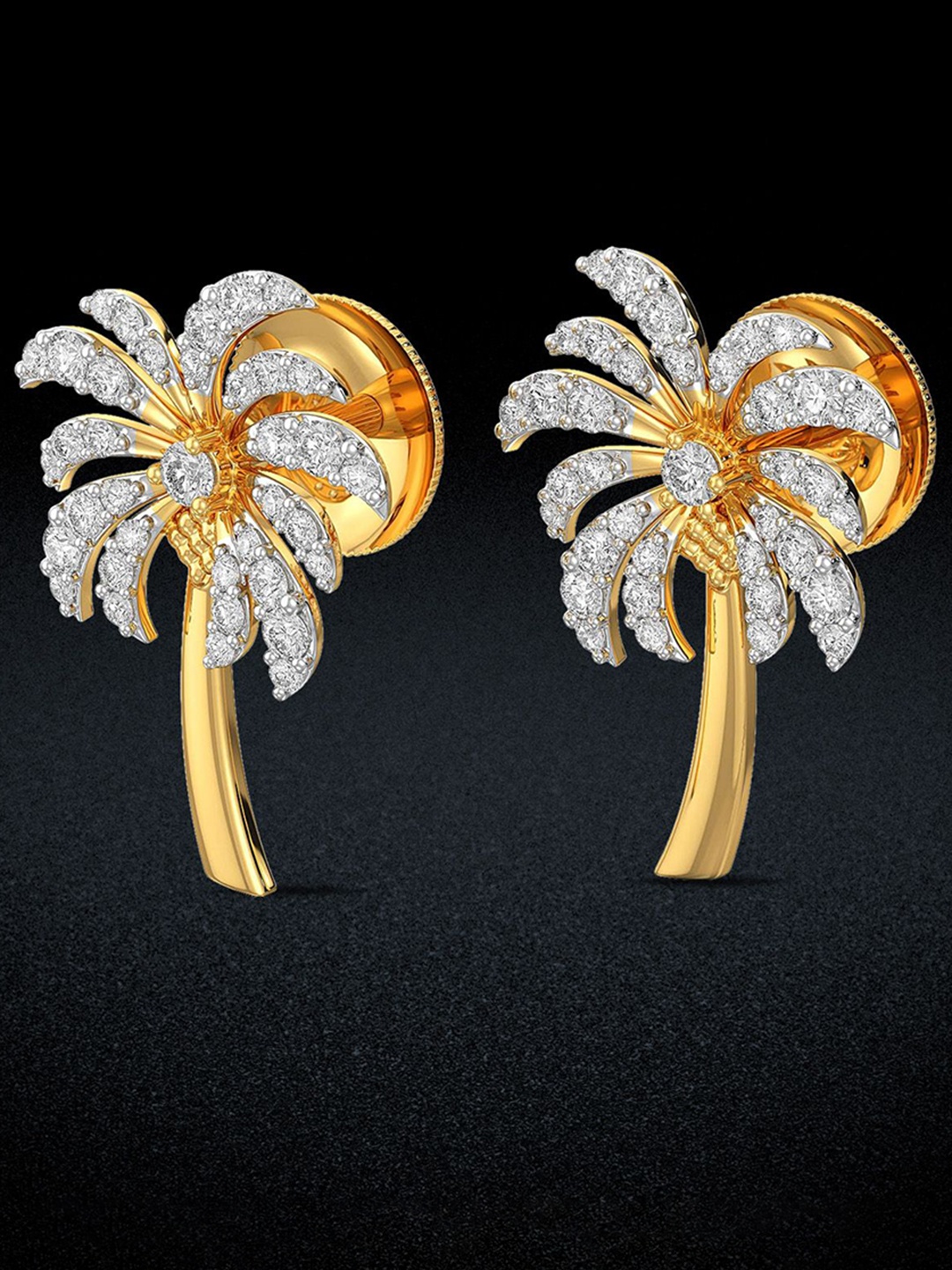 

Joyalukkas 22KT GoldGem Stone Palm Tree Studed Earrings 3.25 gm, Gold