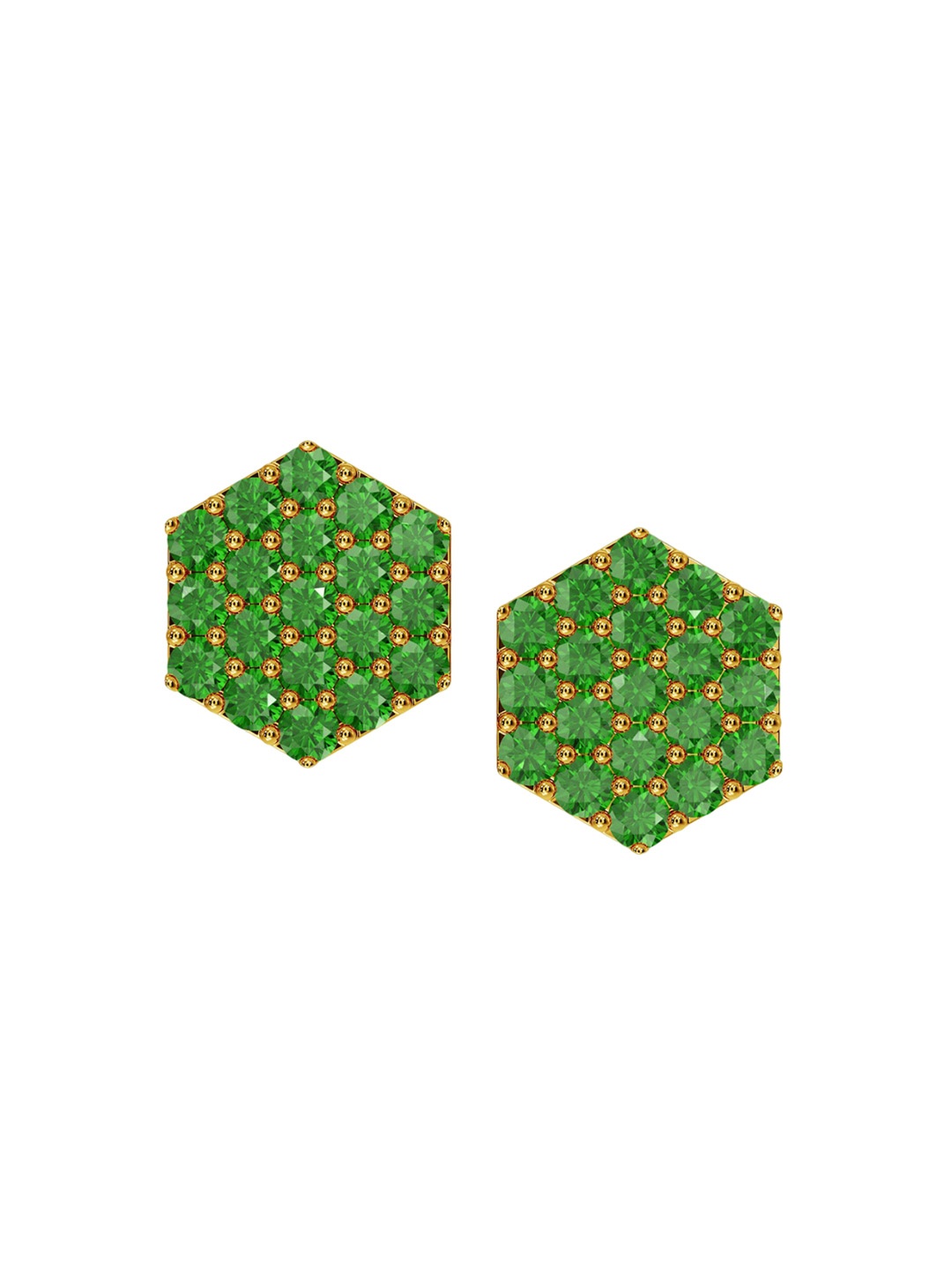 

Joyalukkas Women 22KT Gold Gem Stone Studded Earrings - 1.68 gm, Green