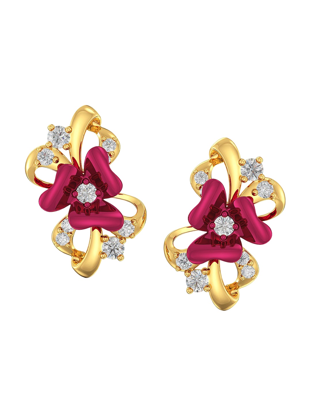 

Joyalukkas Girls 22KT Gold Gemstones Studded Earrings-2.95gm