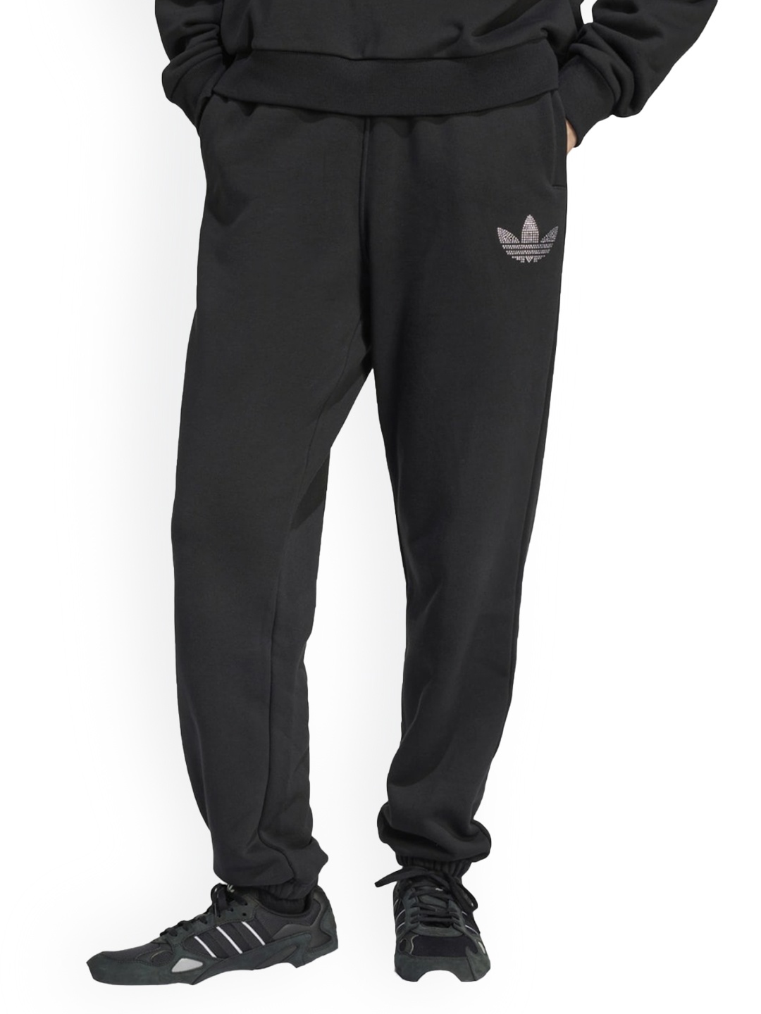 

ADIDAS Originals Women Mid Rise Pure Cotton Track Pants, Black