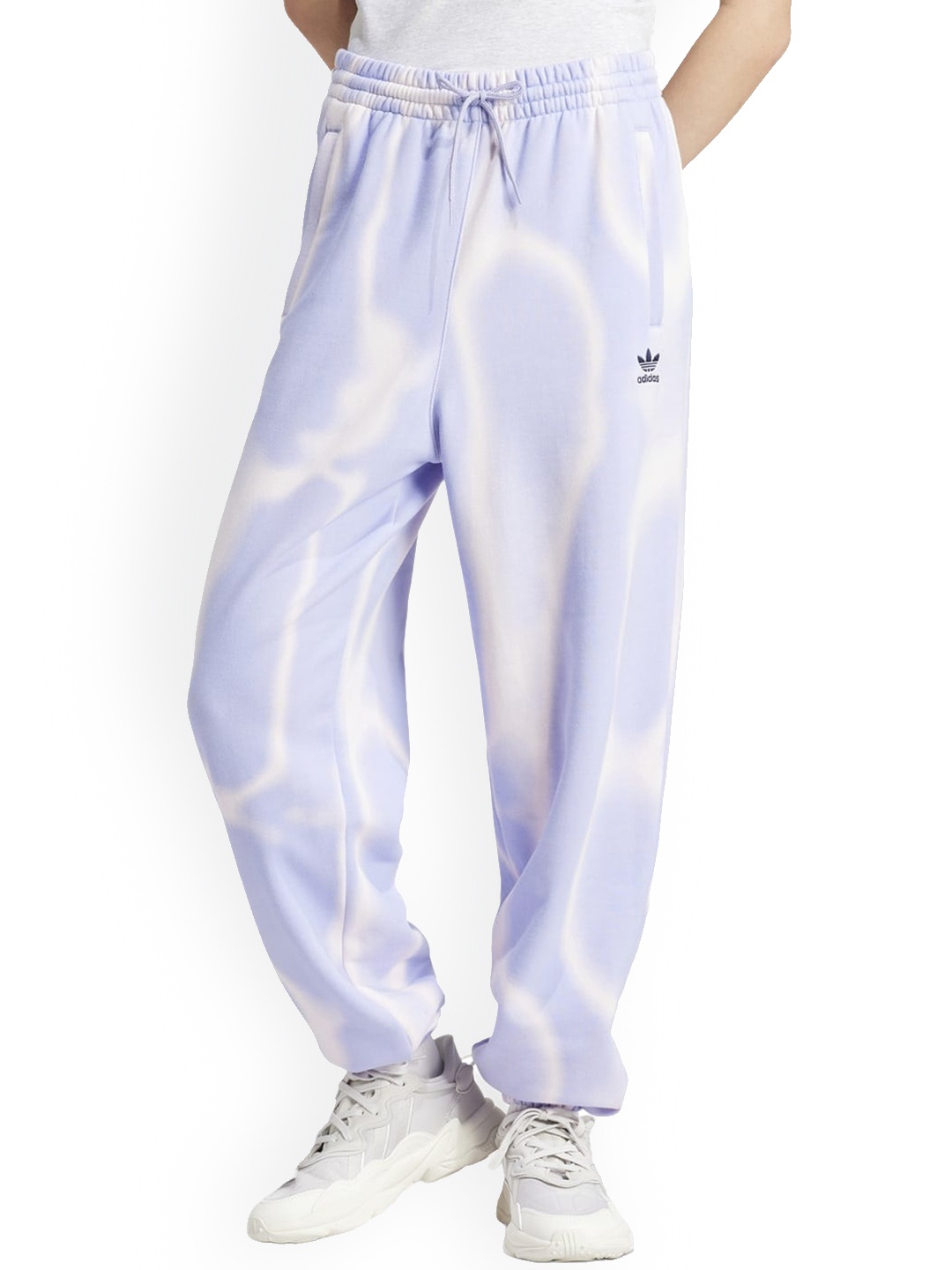 

ADIDAS Originals Printed Pure Cotton Mid Rise Joggers, Purple