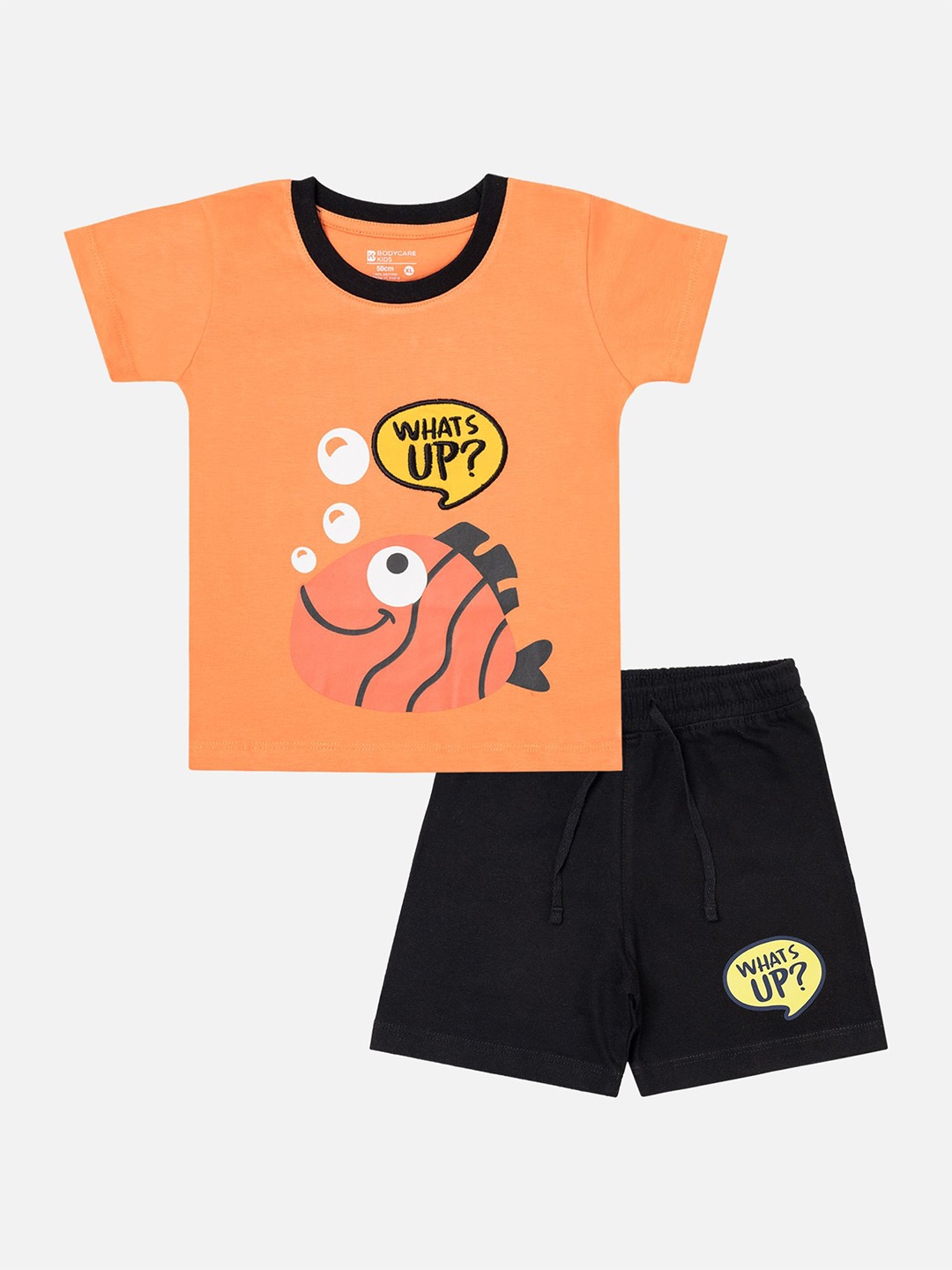 

Bodycare Kids Boys Printed T-shirt with Shorts, Orange