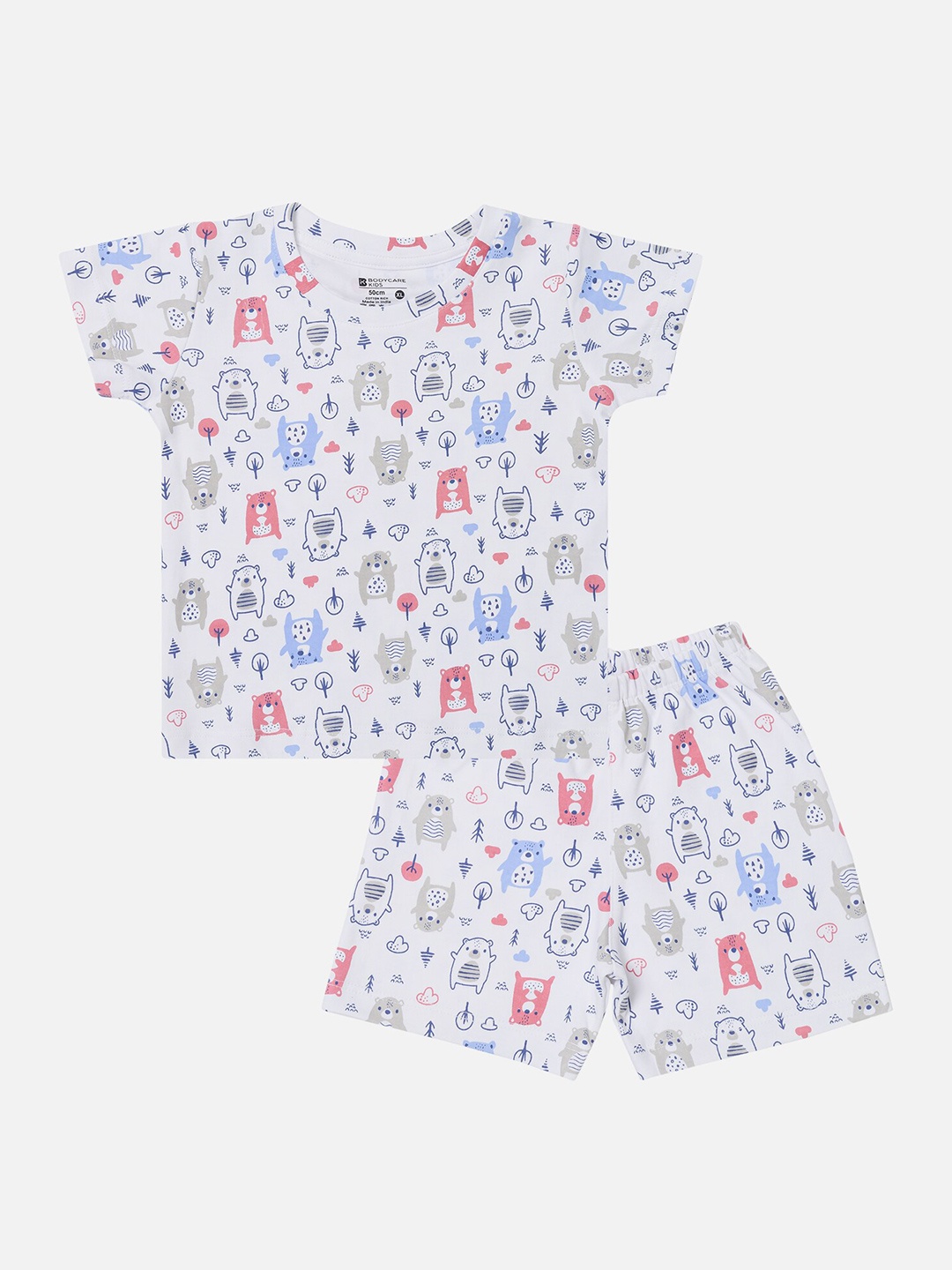

Bodycare Kids Boys Printed T-shirt with Shorts, White