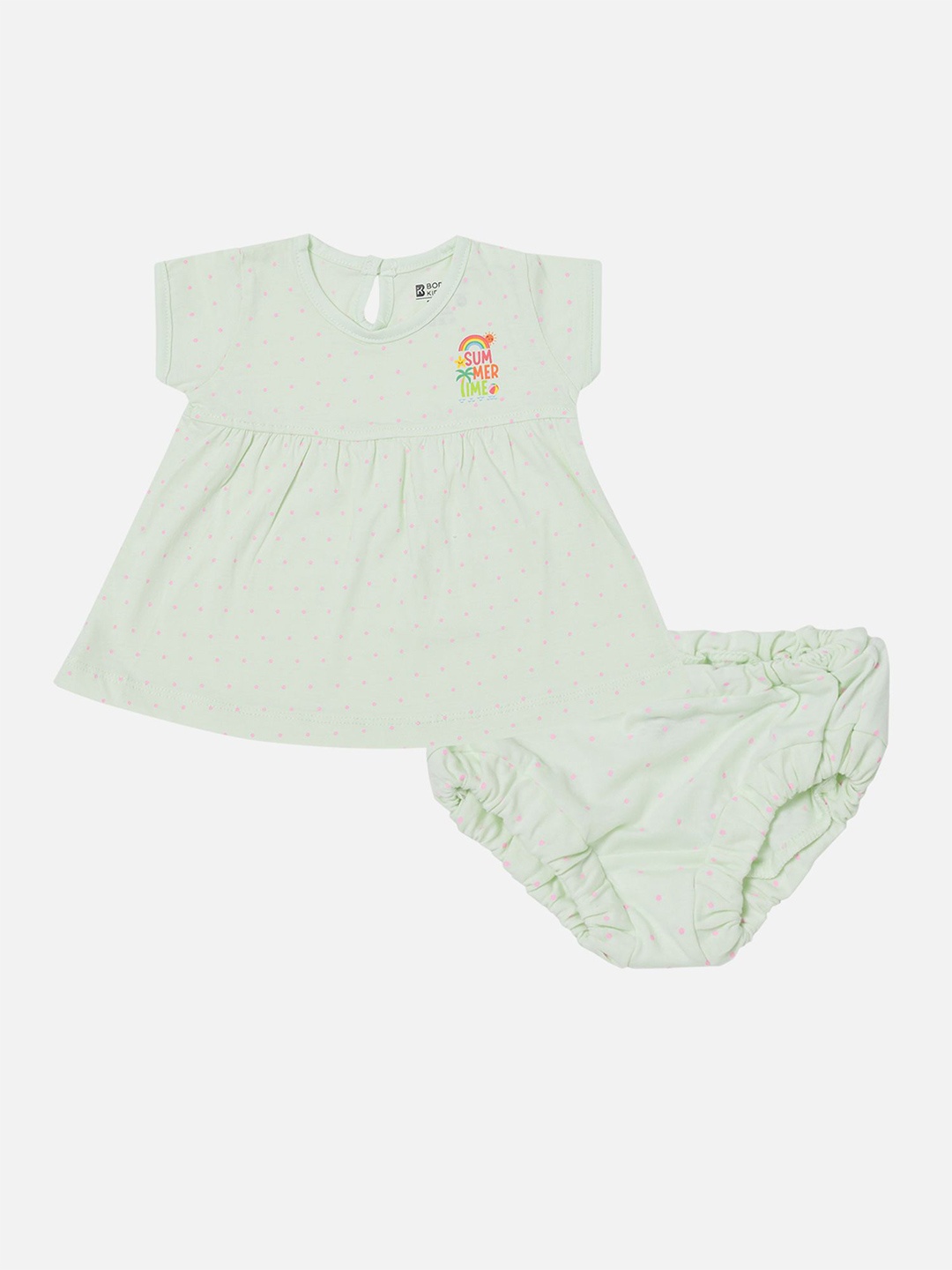 

Bodycare Kids Girls Frock with Shorts, Green