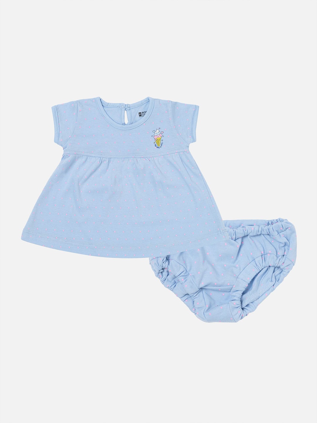 

Bodycare Kids Girls Checked Frock With Panty, Lavender