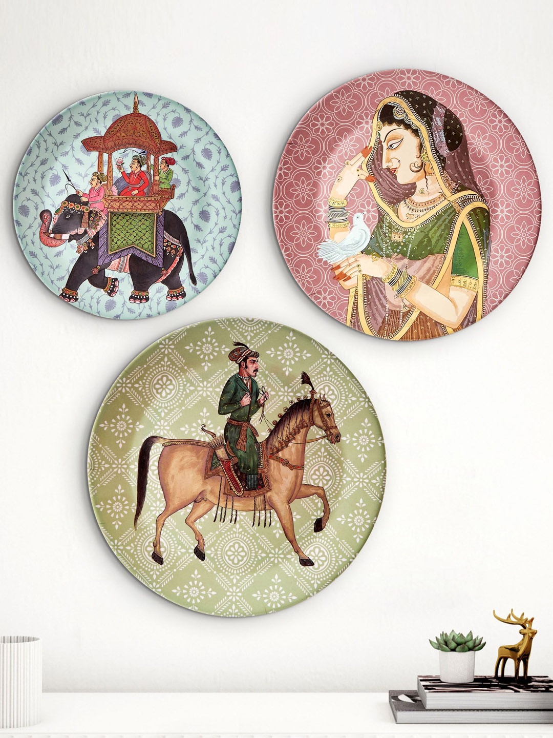 

Home Centre Artesia Darbar Blue & Green 3 Pieces Printed Wall Decor Plates