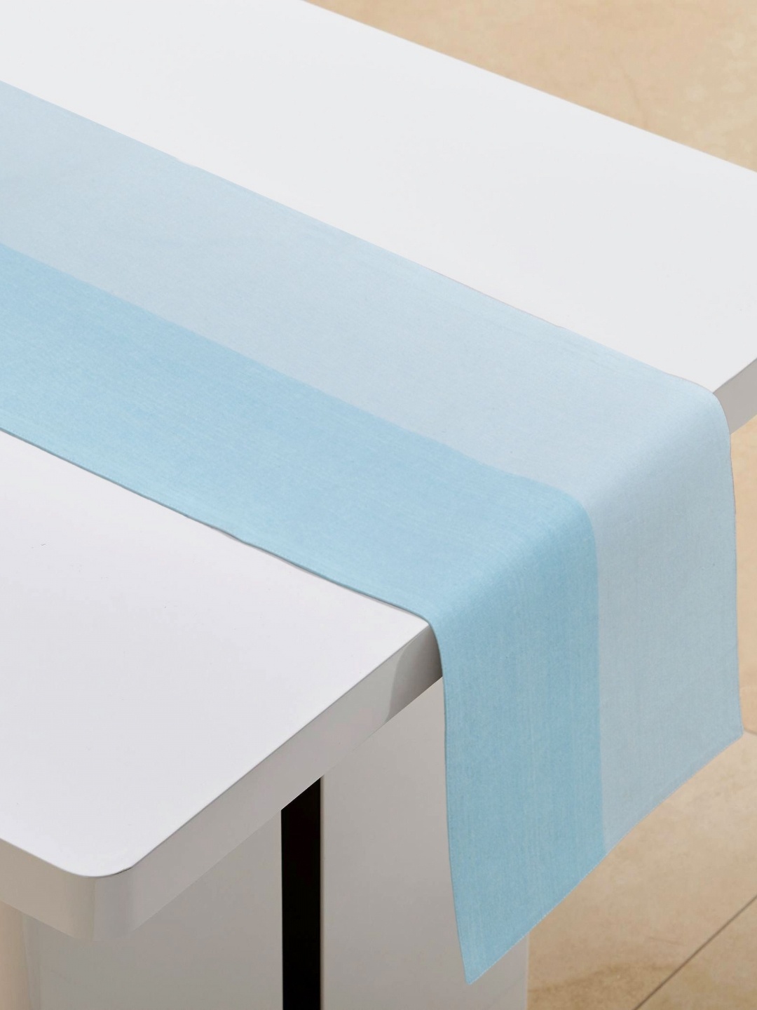 

Home Centre Blue Striped Pure Cotton Reversible Cotton Table Runner