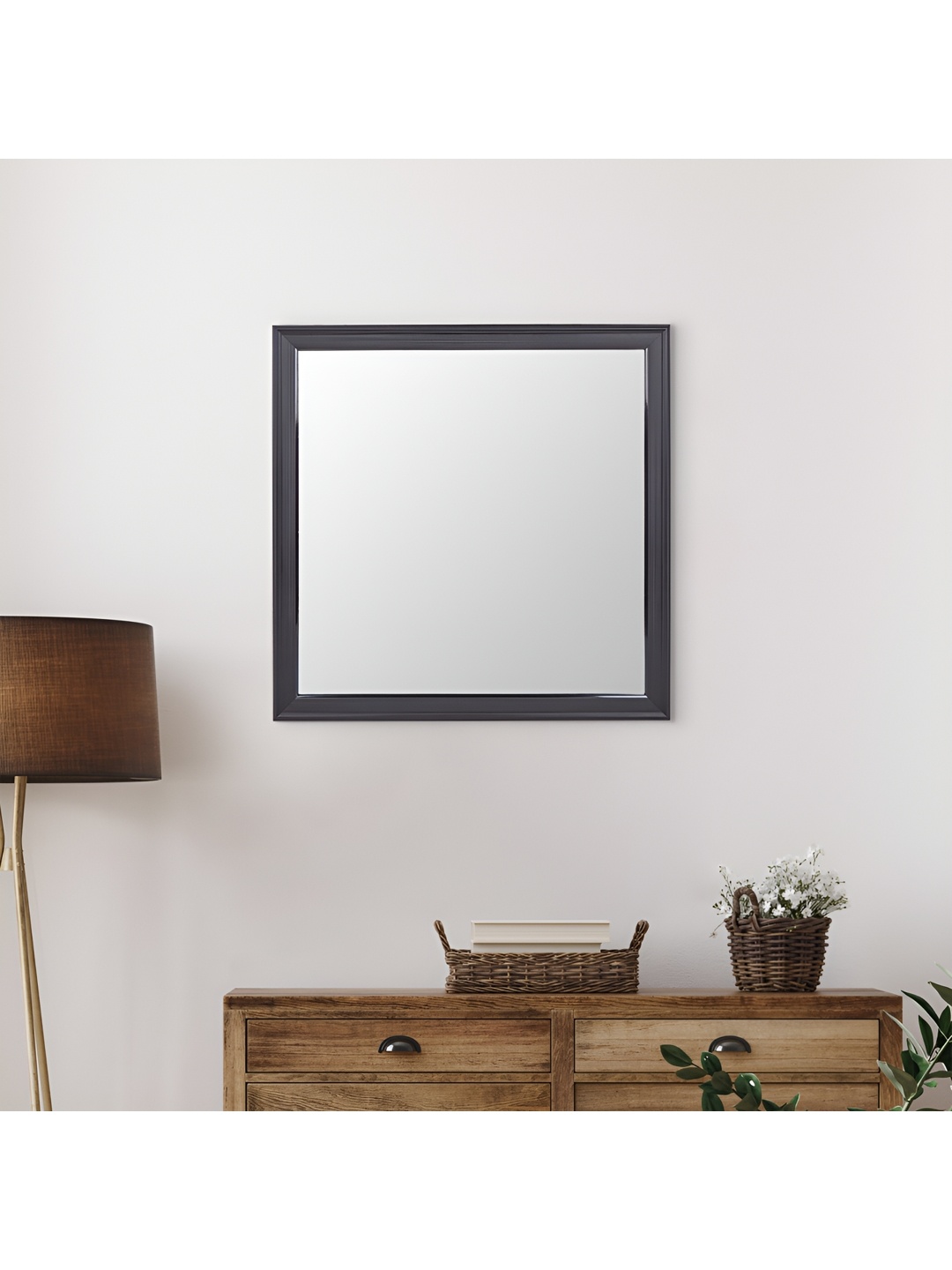 

Home Centre Reflection Black Rick Metal Wall Mirror