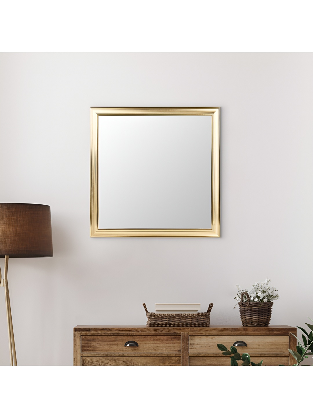 

Home Centre Reflection Auric Brown Wall Mirror, Gold