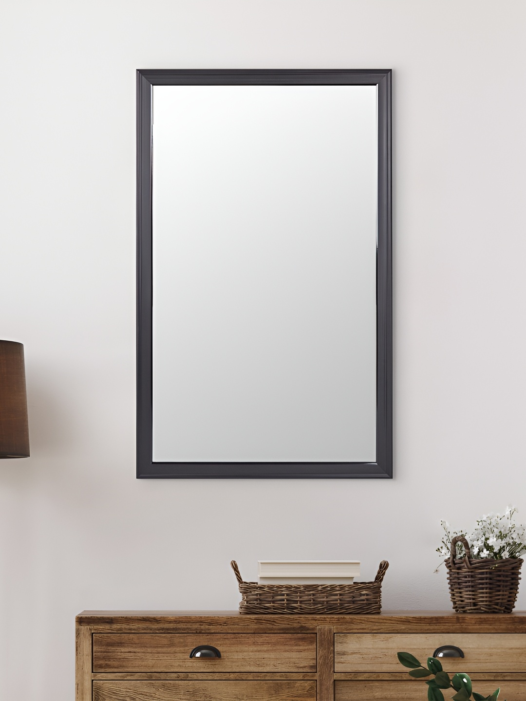 

Home Centre Reflection Black Textured Rick Wall Mirror